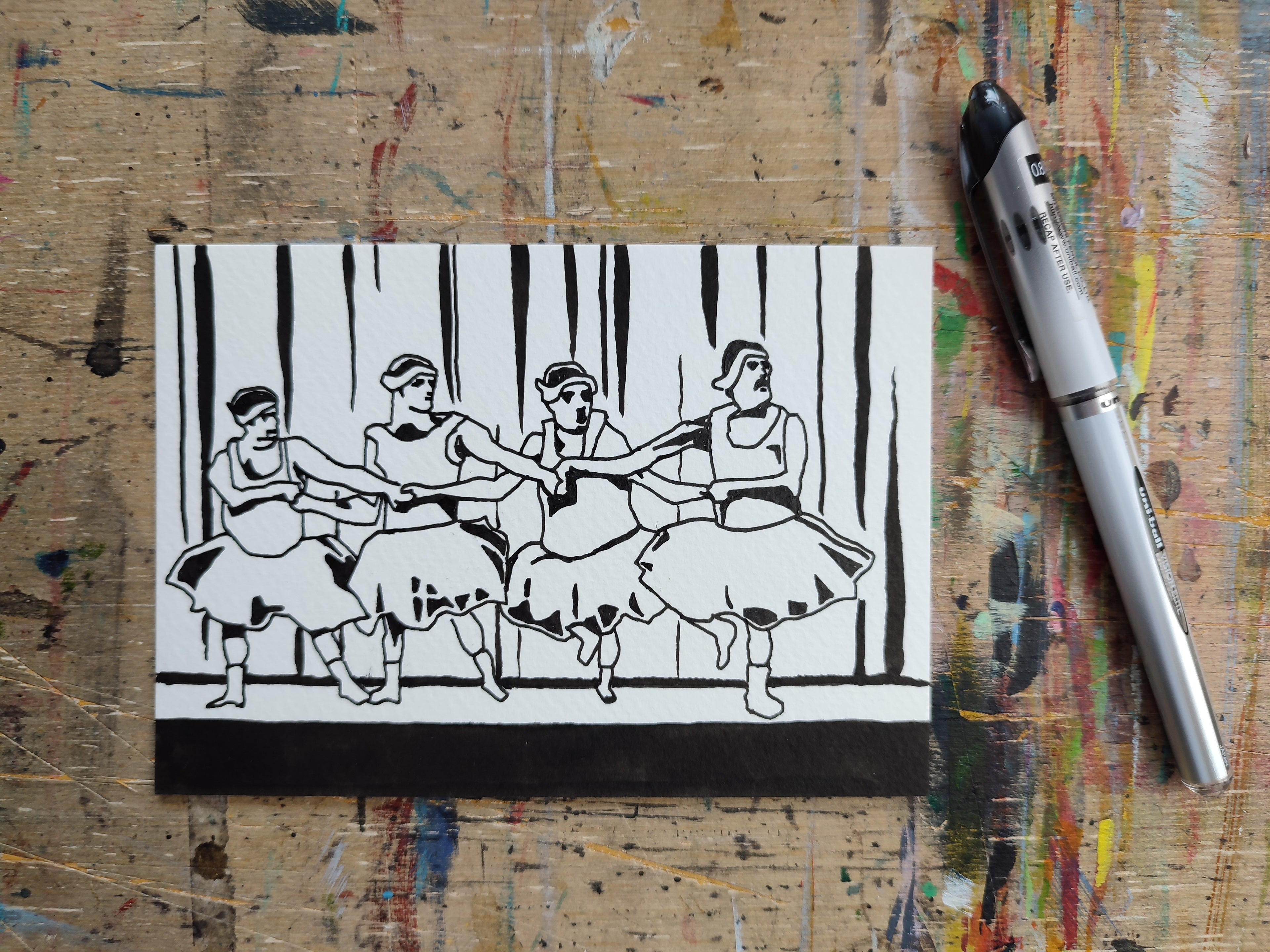 Male ballerinas postcard