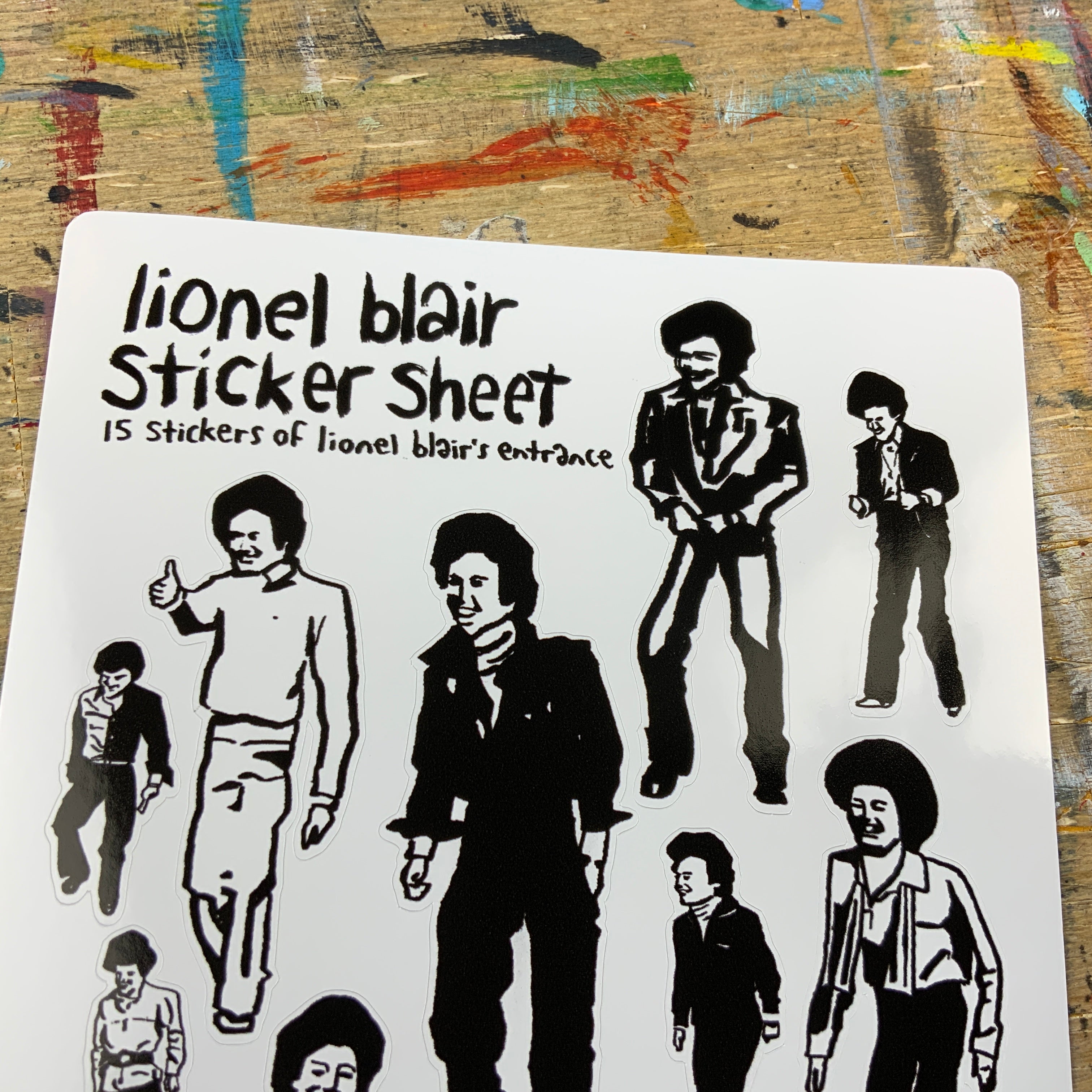 Lionel Blair sticker sheet
