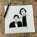 Paul and Chevy lino print