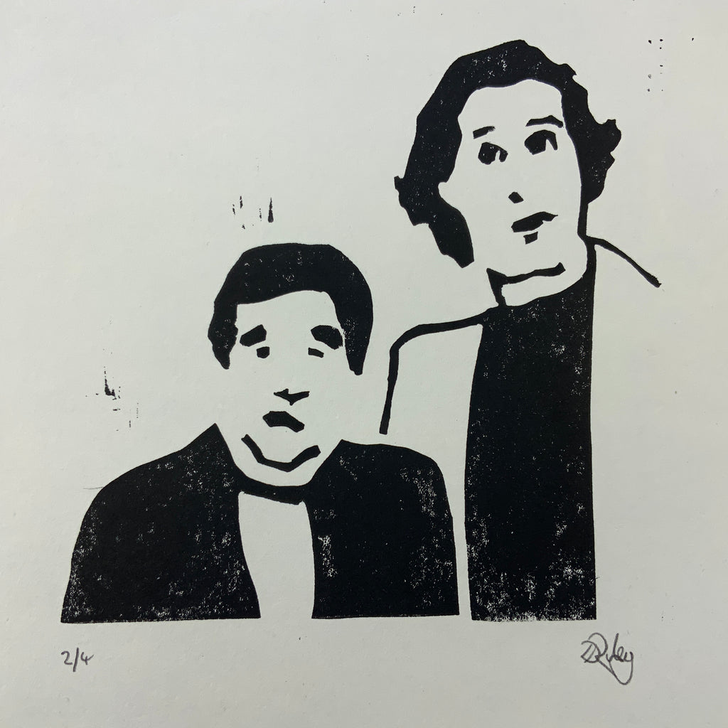 Paul and Chevy lino print