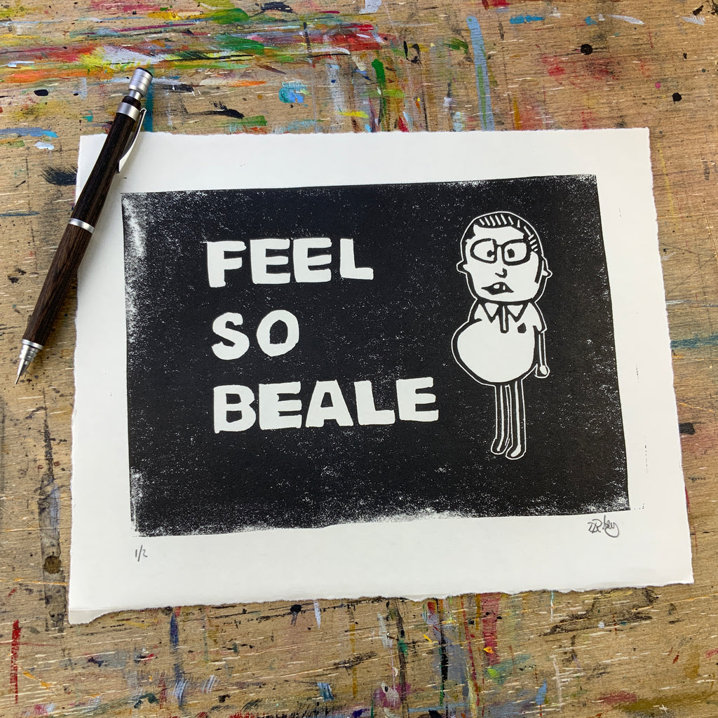 Ian Beale lino print